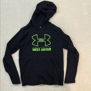 Under Armour Black Hoodie with Bright Green Logo